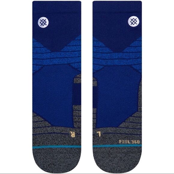 Stance Icon Sport Quarter Basketball Running Training Socks Royal Blue Black New - Picture 2 of 8